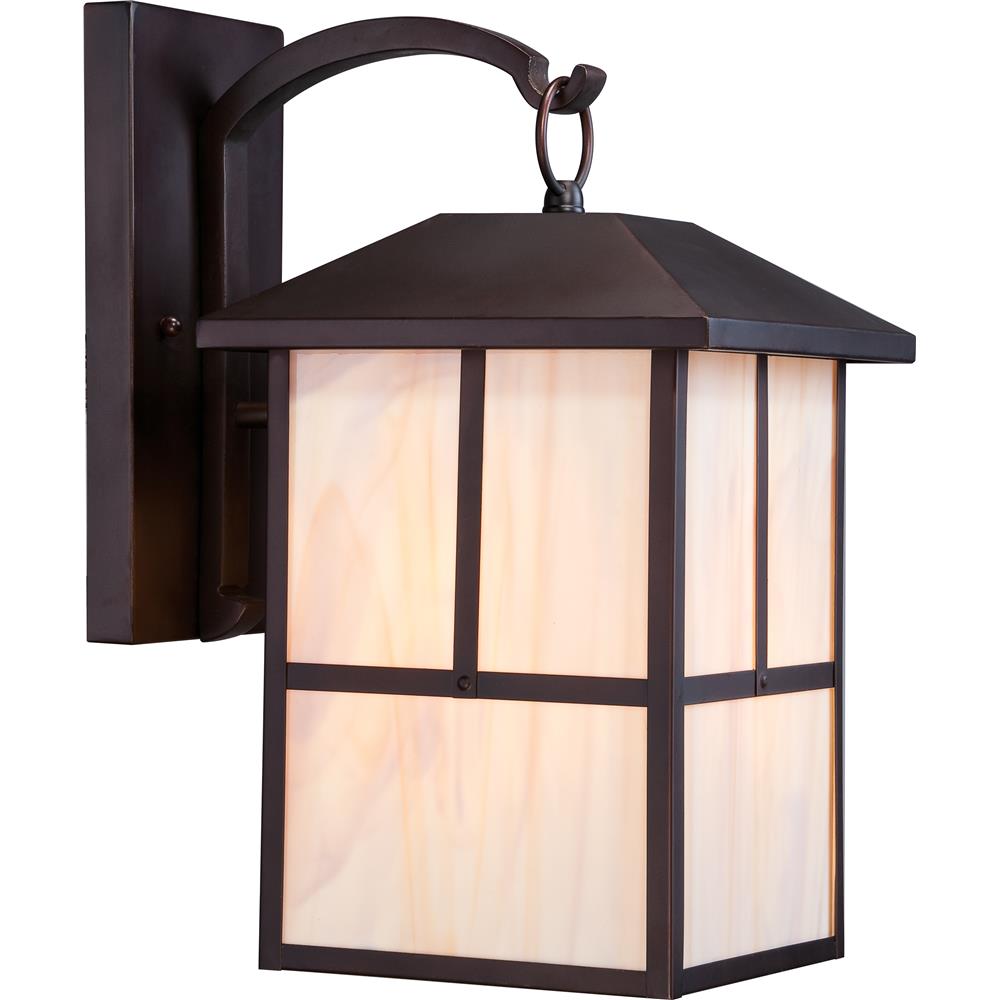 Nuvo Lighting 60/5673  Tanner 1 Light 10" Outdoor Wall Fixture with Honey Stained Glass in Claret Bronze Finish